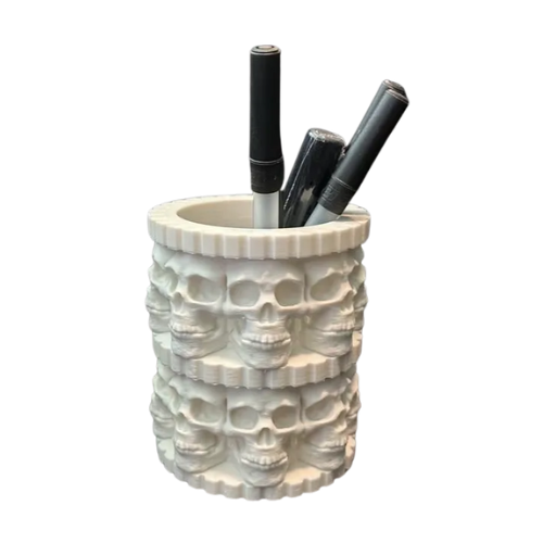 Skull Pen Holder (White)
