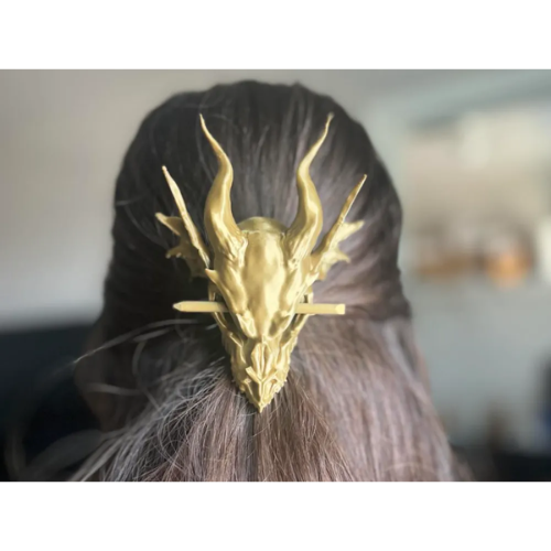 Dragon Skull Hair Pin (Grey)